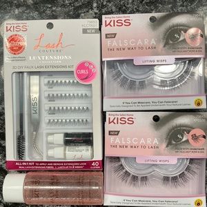 Kiss 3D DIY Faux Lash Extension Kit, Falscara Lifting wisps- 2 boxes, remover